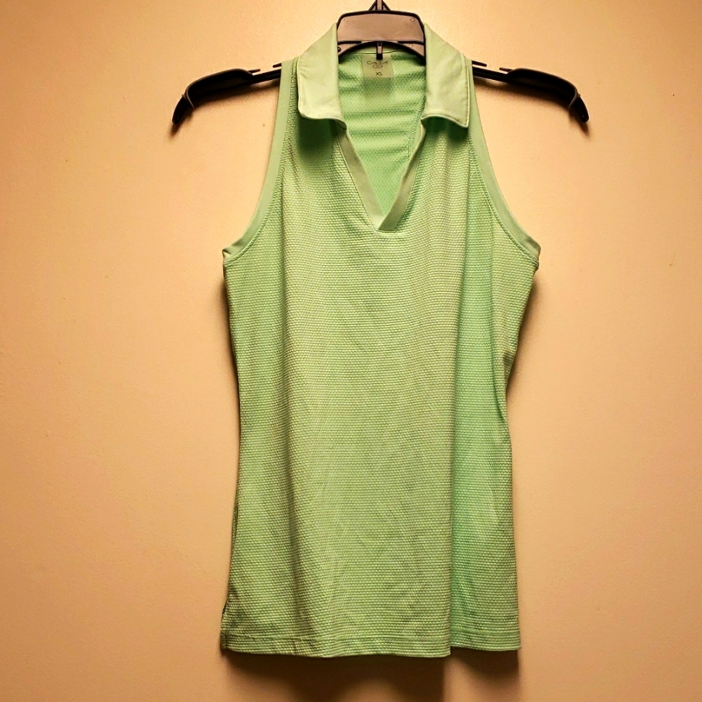 Calia Womens Green Collar Tank